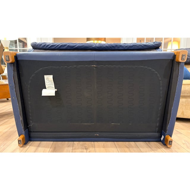 Late 20th Century Ekornes Navy Blue Loveseat For Sale - Image 9 of 10