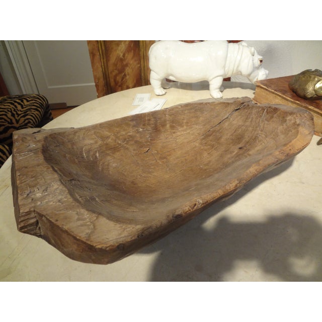 19th Century French Hand Carved Walnut Dough Bowl For Sale - Image 9 of 12