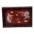 Vintage Zitan Wood Tray With Mother-of-Pearl Dragon & Phoenix Inlay For Sale