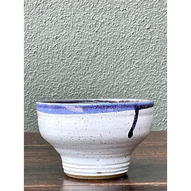 Handcrafted Blue and White Ceramic Bowl For Sale - Image 18 of 18