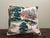 This 18” x 18” pillow cover is crafted from authentic vintage barkcloth featuring an English pastoral scene — white horse-...