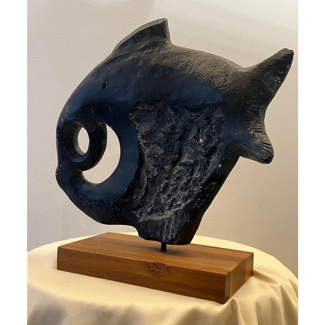 Austin Productions 13" Vintage Abstract Fish Sculpture by Austin Productions - Brutalist Style For Sale - Image 4 of 9