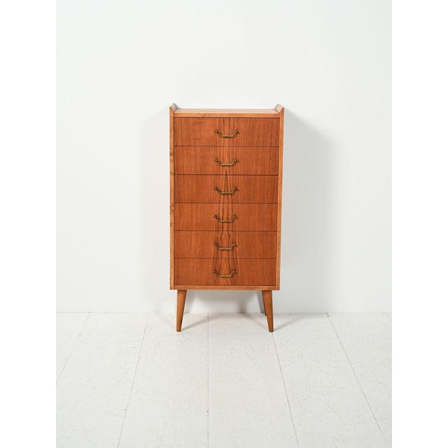Small Scandinavian Teak Chest of Drawers, 1950s For Sale - Image 10 of 10