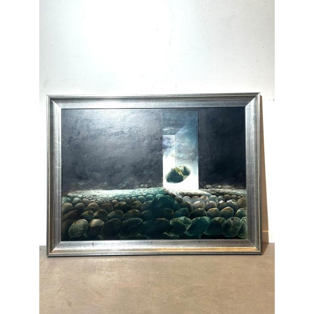 Francis, Large Surreal Landscape, Mixed Media Painting For Sale - Image 5 of 5