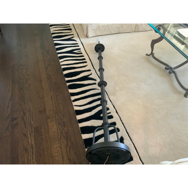 1980s Hollywood Regency Painted Metal Faux Bamboo Floor Lamps - A Pair For Sale - Image 11 of 13