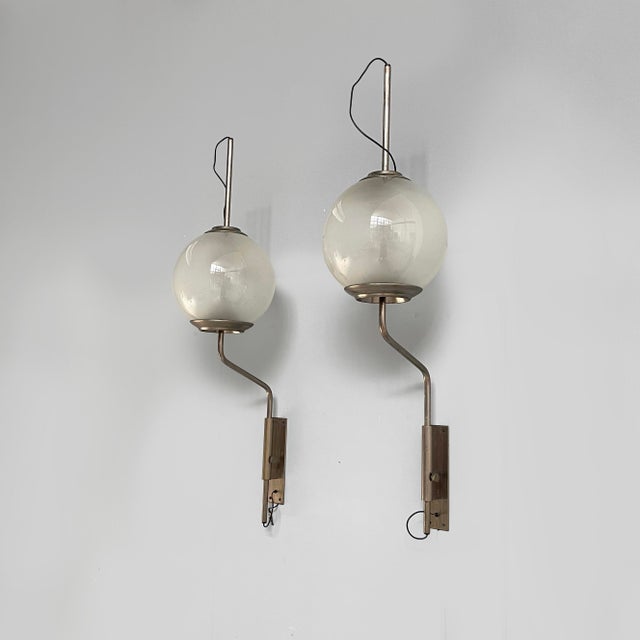 Mid-Century Modern Italian Glass Wall Lamps LP11 by Luigi Caccia Dominioni for Azucena, 1950s, Set of 2 For Sale - Image 6 of 14