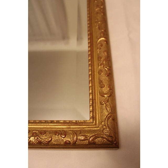 Wood Gilt Wood Frame Wall Mirror With Beveled Edge in the Style of George III For Sale - Image 7 of 10
