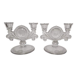Early 20th Century Double Light Candlestick Holders Line #555 - a Pair