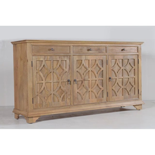 Verona 70" Solid Wood Sideboard, Oak For Sale - Image 4 of 5