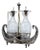 Cruet with Silver Structure Cut Into the Shape of Nave with Two Cut Glass Cruets on Four Raised Feet and Silver Lid Support For Sale