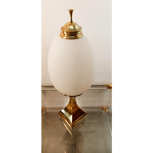 Table Lamp in Brass with Oval Glass For Sale - Image 9 of 14