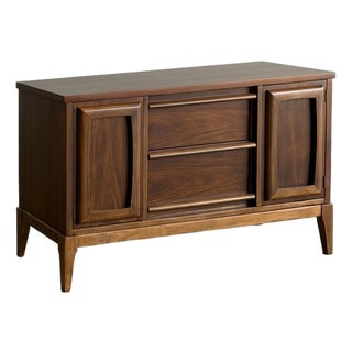 1960s Walnut & Oak Compact Credenza For Sale
