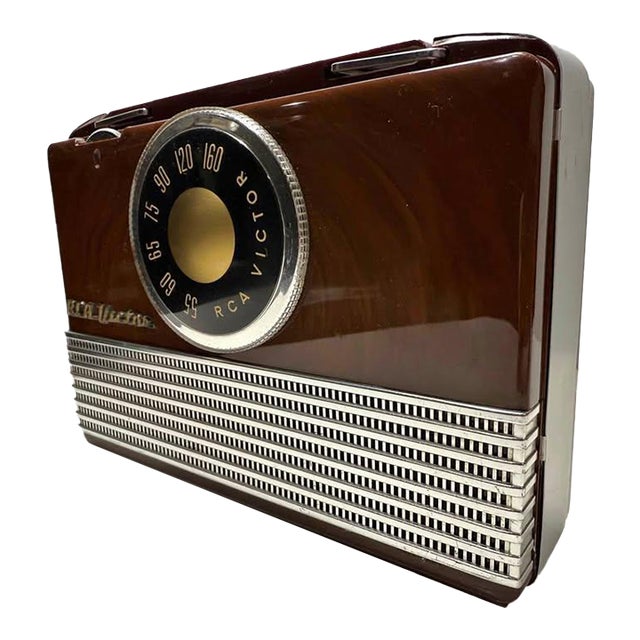 Vintage 1950s Rca Victor B-411 Portable Tube Radio | Atomic Mid-Century Decor | Untested For Sale