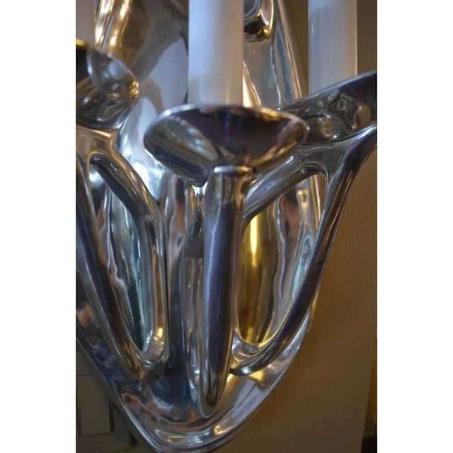 Pair of 1970s Polished Aluminium Sconces For Sale In Los Angeles - Image 6 of 7