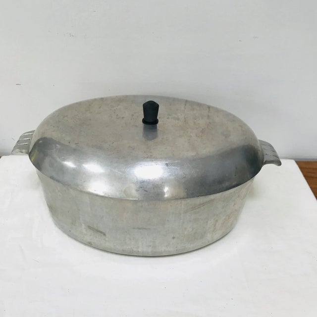 Silver Art Deco 1930s Oval Roaster Cast Aluminium For Sale - Image 8 of 8