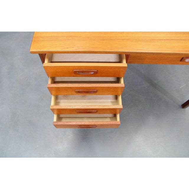 1960s Mid-Century Danish Freestanding Teak Writing Desk, 1960s For Sale - Image 5 of 15