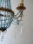 Blue Italian Empire Blue Glass Beads Crystal Prisms Tole Chandelier, C 1900 For Sale - Image 8 of 11