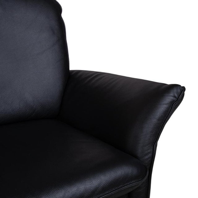 Modern Three-Seater Sofa in Black Leather from Musterring For Sale - Image 3 of 11