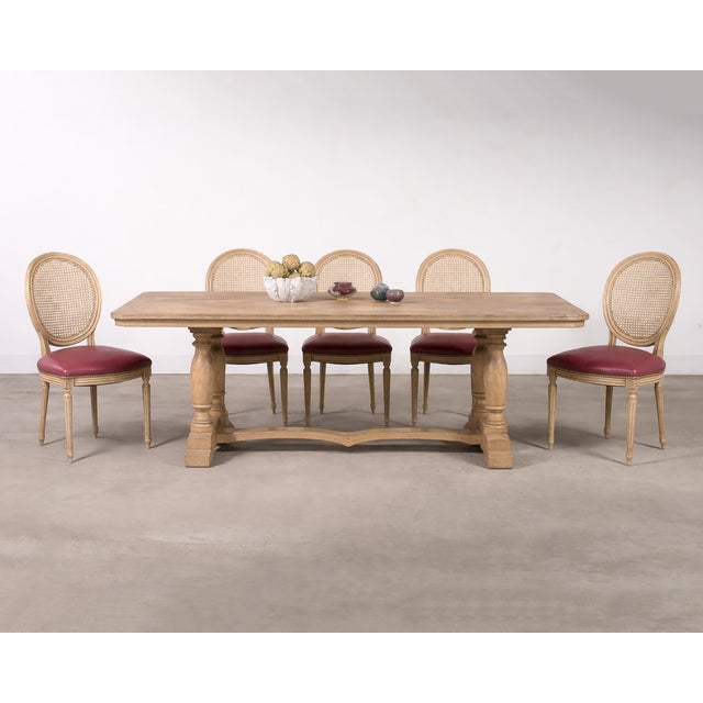 French Set of Eight Louis XVI Style Caned Painted Dining Chairs For Sale - Image 3 of 18