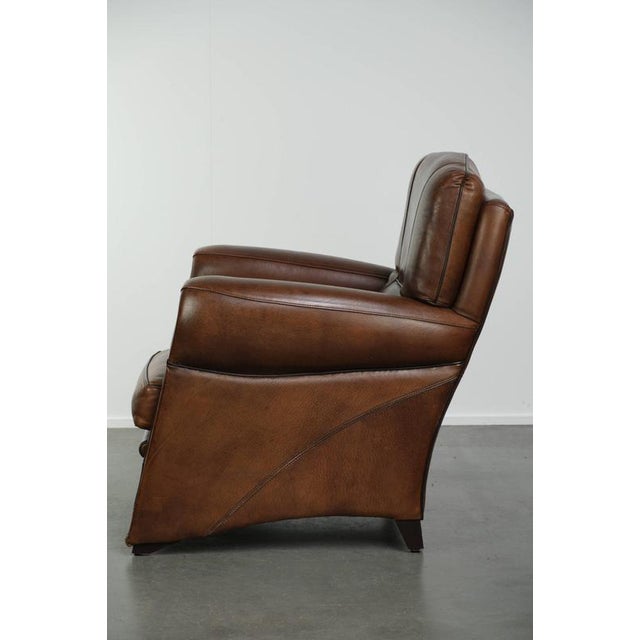 1990s Vintage Art Nouveau Sheepskin Armchair For Sale - Image 5 of 14