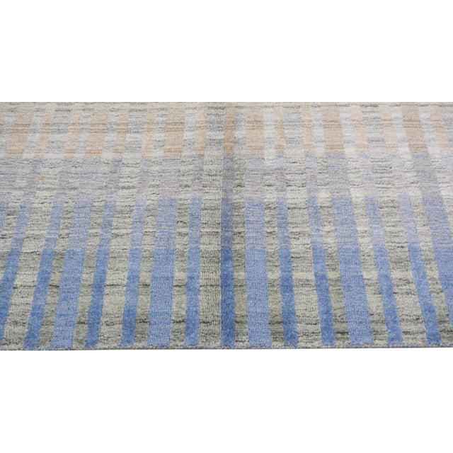 1960s Indian Handloom Wool/Bamboo Rug, 8'x10' For Sale - Image 4 of 6