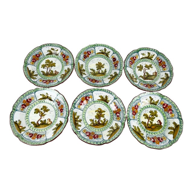 Vintage Italian Vitacolonna Rapino Ceramic Dishes- Set of 6 For Sale