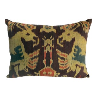 Antique Central Asian Ikat Pillow, Circa 1850 For Sale
