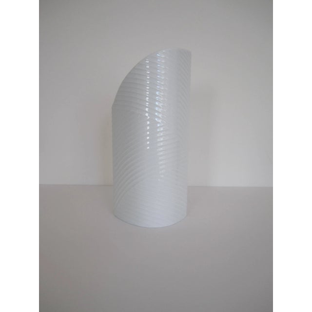 Mid-Century Modern German White Asymmetric Porcelain Ceramic Vase, Germany For Sale - Image 3 of 11