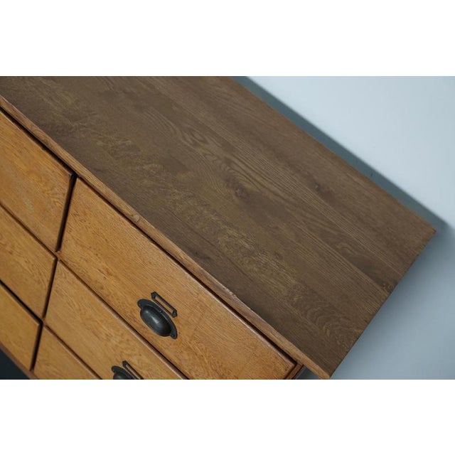 Wood Large Vintage Dutch Oak Shop Cabinet, 1950s For Sale - Image 7 of 18