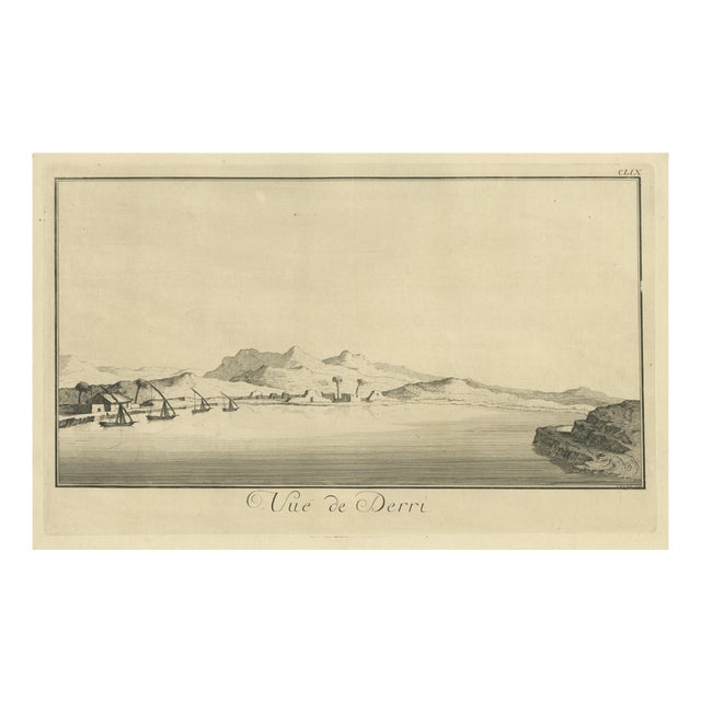 Norden, View of Derri on the Nile Antique Egypt, Engraving, 1755 For Sale