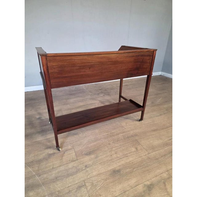 Antique Edwardian Inlaid Maghogany Desk with Leather Top For Sale - Image 3 of 5