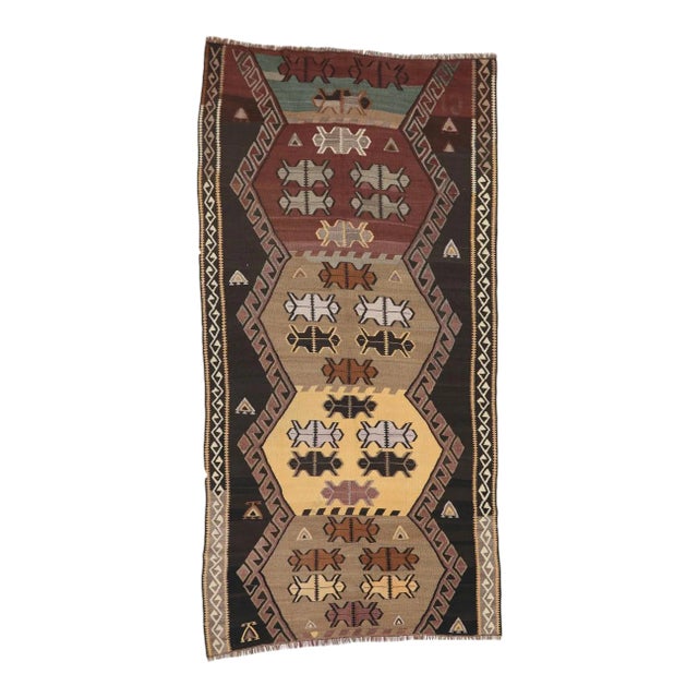 Mid 20th Century Vintage Turkish Kilim Rug For Sale
