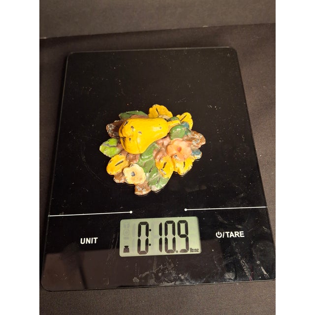 Antique Hubley Cast Iron Pear Floral Door Knocker Original Polychrome Paint C1920 For Sale - Image 14 of 14