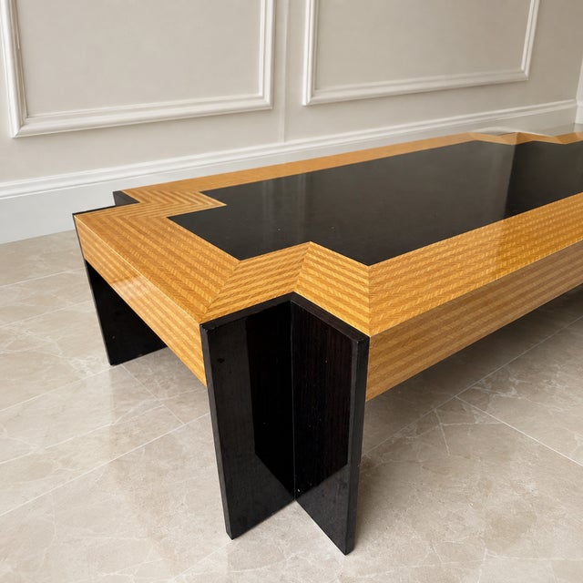 1980s Leon Rosen for the Pace Collection Postmodern "Medina" Mixed Wood Coffee Table For Sale - Image 11 of 14