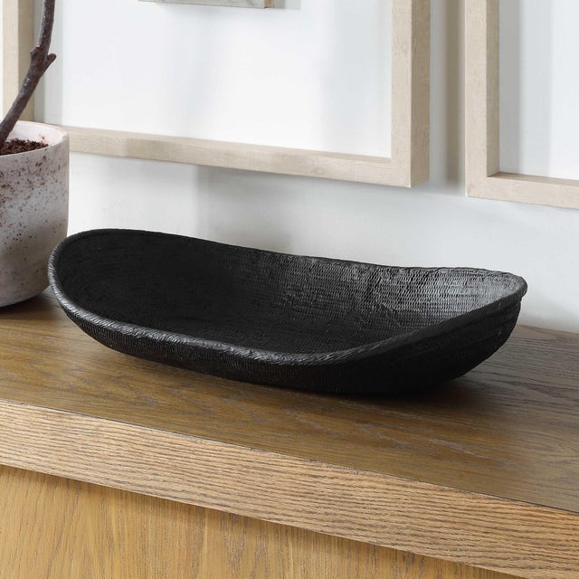Kenneth Ludwig Chicago Ember Weave Indoor-Outdoor Oblong Bowl For Sale - Image 4 of 9