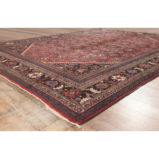 Textile Early 20th Century Antique Persian Mahal Rug - 08'10 x 11'10 For Sale - Image 7 of 9