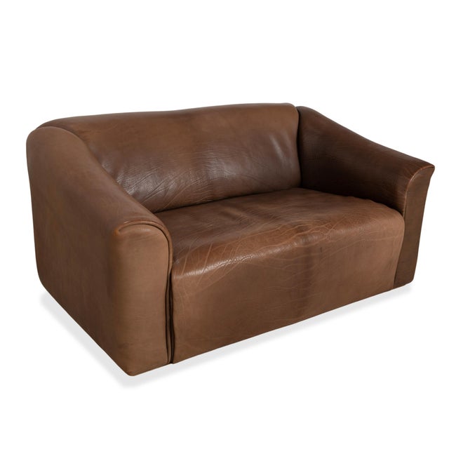 Vintage DS-47 Leather Two-Seater in Brown Cognac from de Sede For Sale - Image 3 of 17
