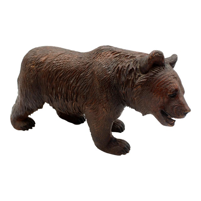 Late 19th Century Large Swiss Strolling Black Forest Bear For Sale