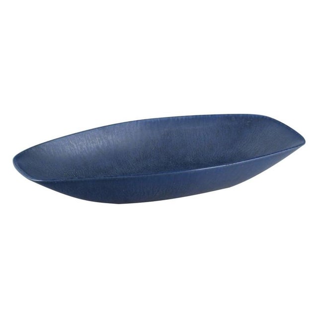 Oblong Dish of Stoneware with Blue Glaze by Carl Harry Stålhane for Rörstrand For Sale - Image 9 of 9