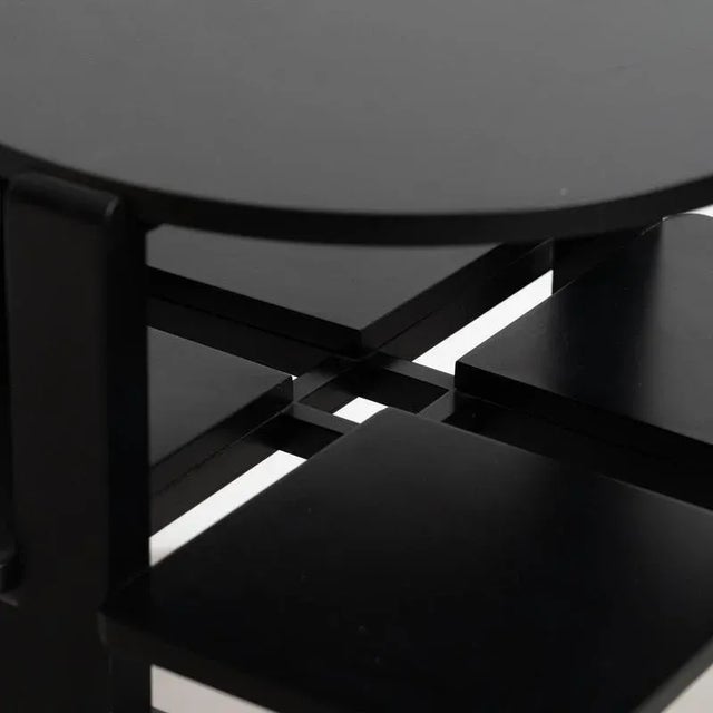 1970s Black Lacquered Domino Side Table attributed to Charles Rennie Mackintosh, 1970s For Sale - Image 5 of 12