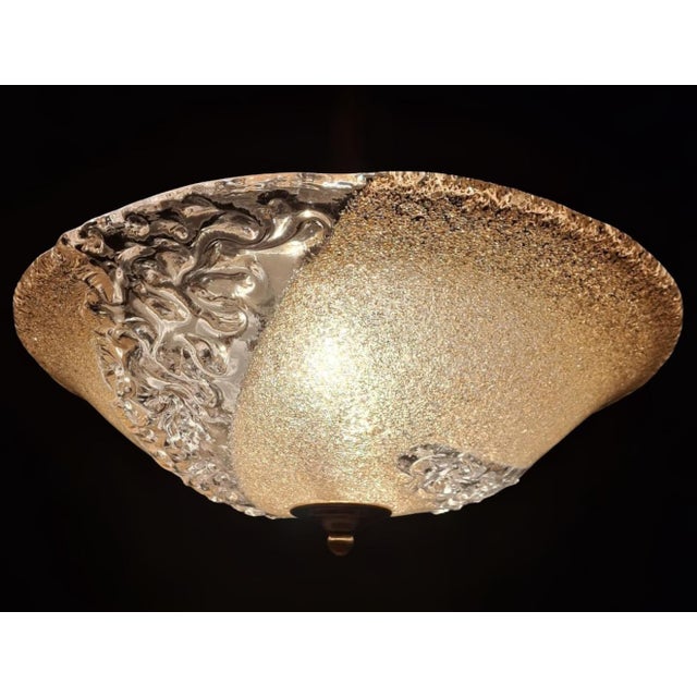 Italian 1960s Golden Murano Flush Mount For Sale - Image 3 of 10