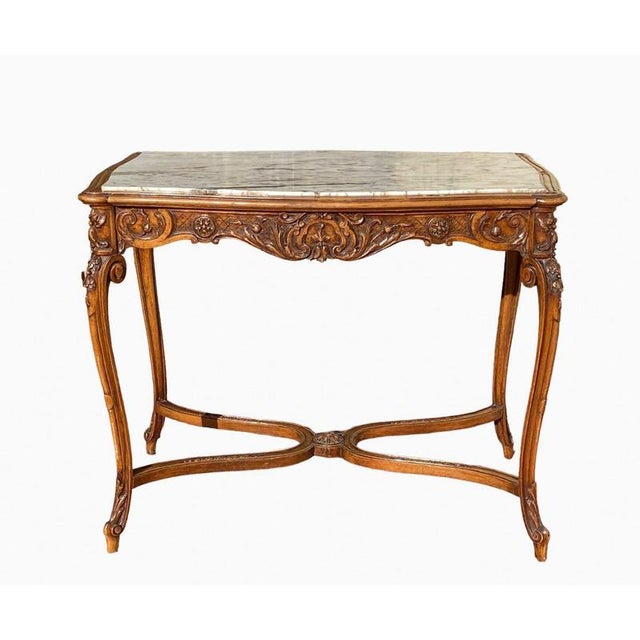 Louis XV Style Walnut Coffee Table For Sale - Image 4 of 9