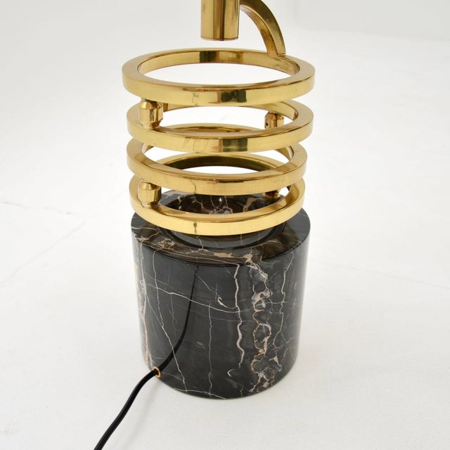 Vintage Italian Marble and Brass Table Lamp by Banci Firenze, 1970s For Sale - Image 10 of 11