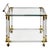 Vintage Charles Hollis Jones Style serving tray/bar on wheels in brass, acrylic glass and glass shelves. Measurements: 85...