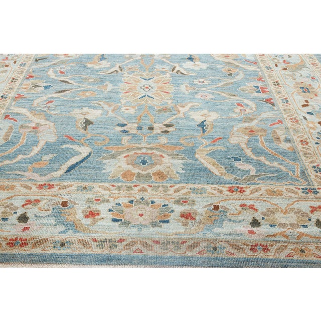 Modern Style Traditional Rug With Water Lily Medallion In Beige "Nymphaea" For Sale - Image 3 of 8