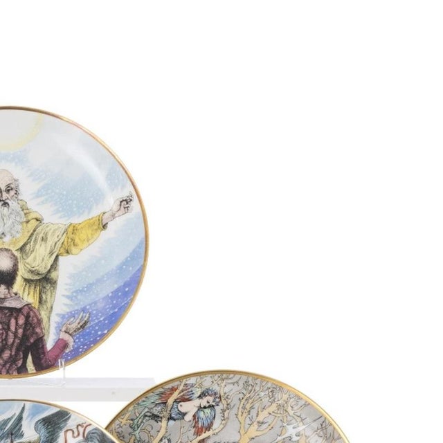 Divine Comedy Plates in Porcelain by Lima De Freitas, 1980s, Set of 8 For Sale - Image 4 of 6