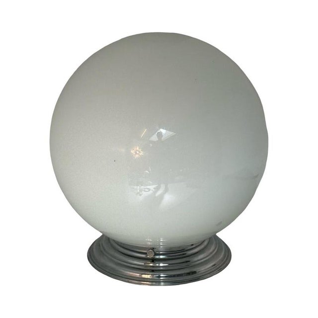 Bauhaus Art Deco Ceiling Lamp with Opaline Glass and Metal Mount from Gispen For Sale - Image 3 of 7