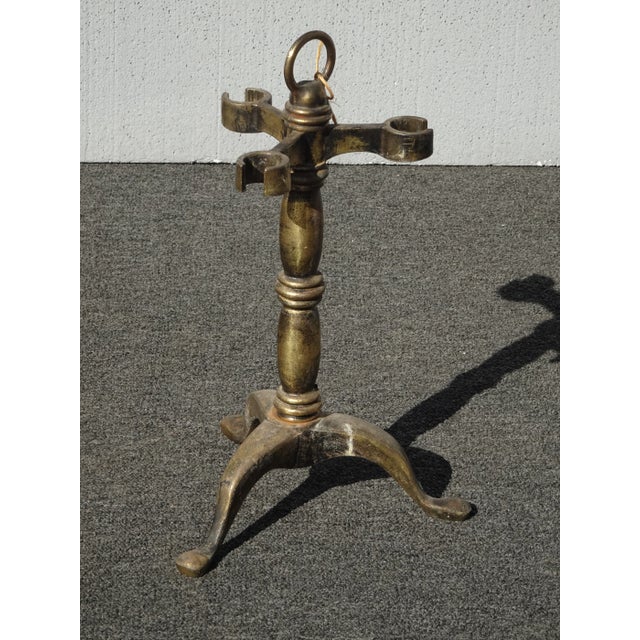 Vintage French Country Fireplace Tools W Wood Handles Set of Three For Sale - Image 10 of 12