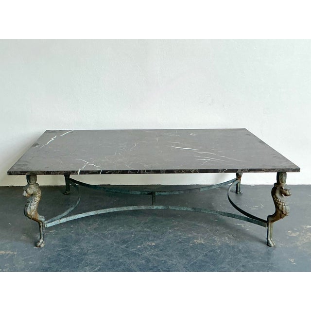 Metal Vintage Regency Verdigris Coffee Table For Sale - Image 7 of 9