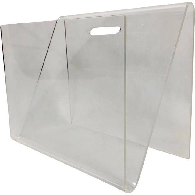 Acrylic Glass Magazine Rack, 1970s For Sale